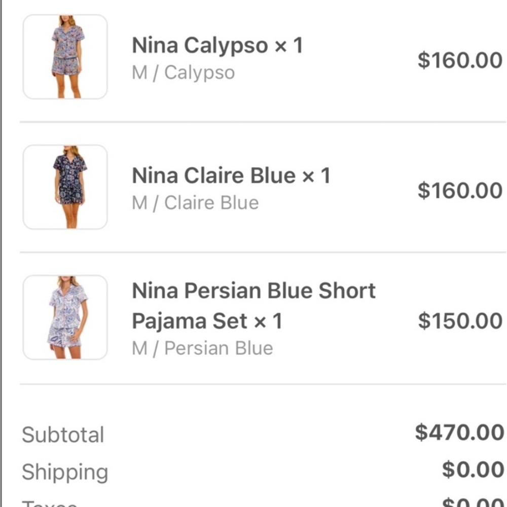 Women's Blue Paisley Pajama Set - Picture 3 of 12
